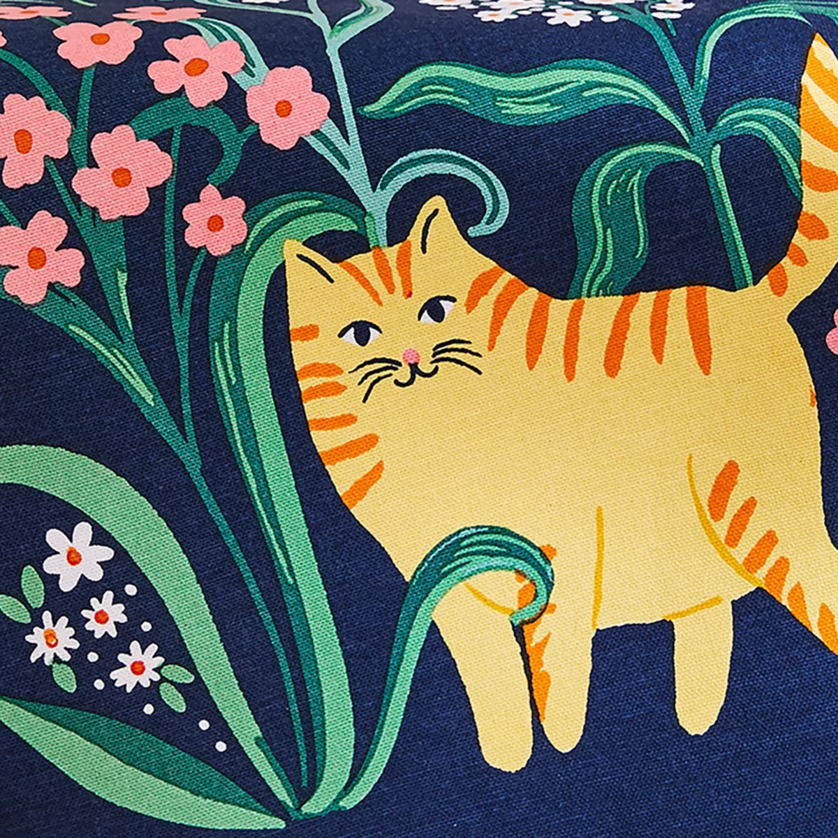 Marmalade Meadow Cotton Tea Towel in Navy
