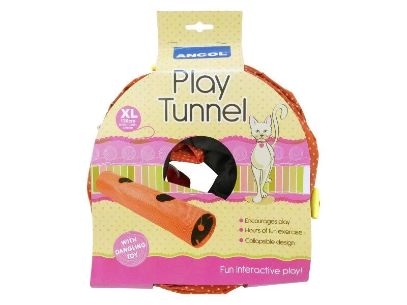 Cat Play Tunnel Collapsible (Red)