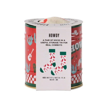 'Howdy' Sock & Tin Set