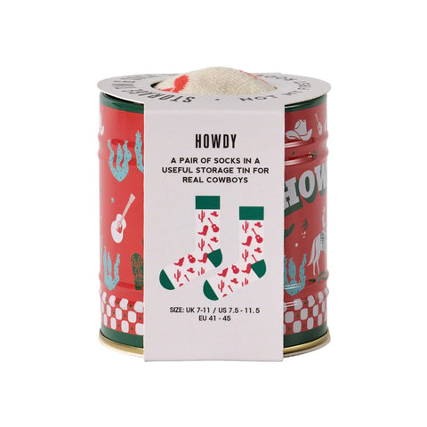 'Howdy' Sock & Tin Set