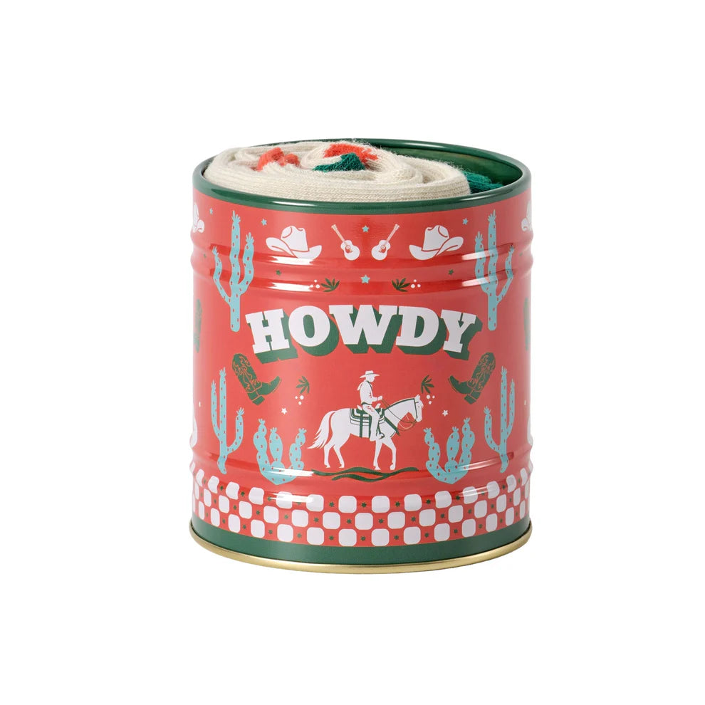 'Howdy' Sock & Tin Set