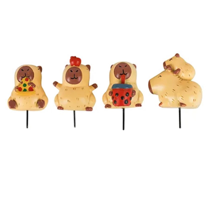 Mini Capybara Plant Pot Markers – Set of 4